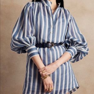 Banana Republic Mini Ramie Popover Dress Size M